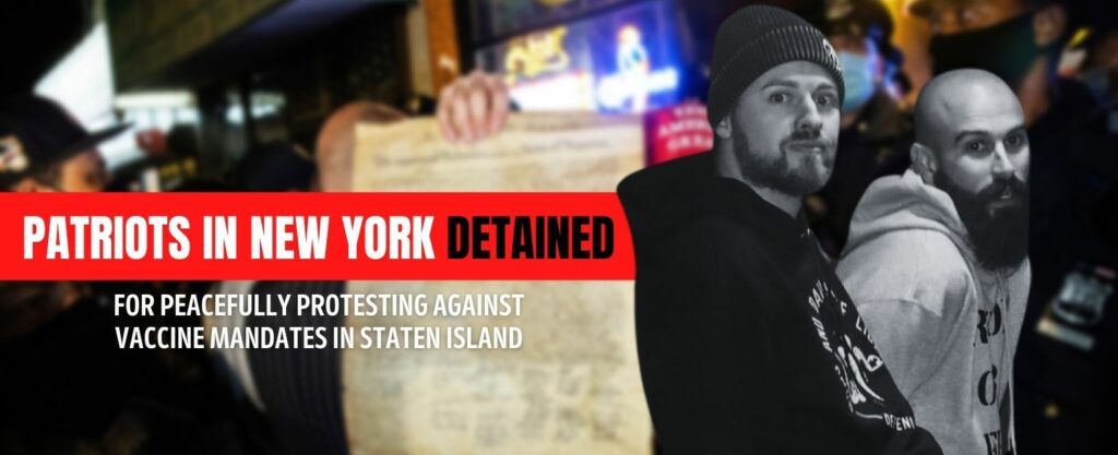 MyPatriotsNetwork-Patriots In New York Detained For Peacefully Protesting Against Vaccine Mandates In Staten Island