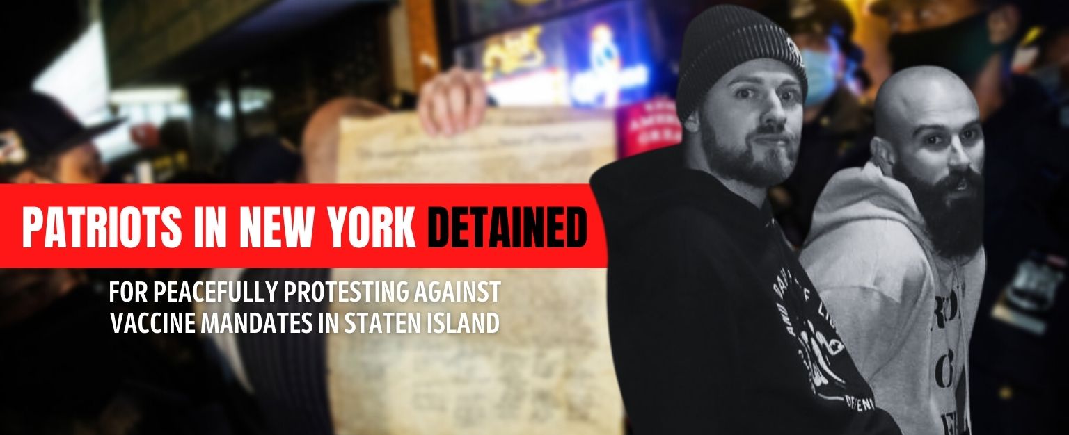 MyPatriotsNetwork-Patriots In New York Detained For Peacefully Protesting Against Vaccine Mandates In Staten Island