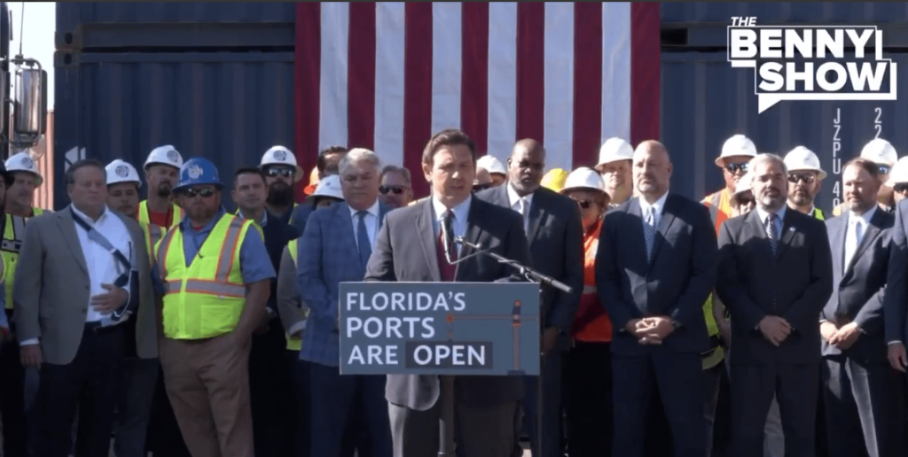 MyPatriotsNetwork-Florida Governor Ron DeSantis Opens Ports To Relieve Supply Chain Issues