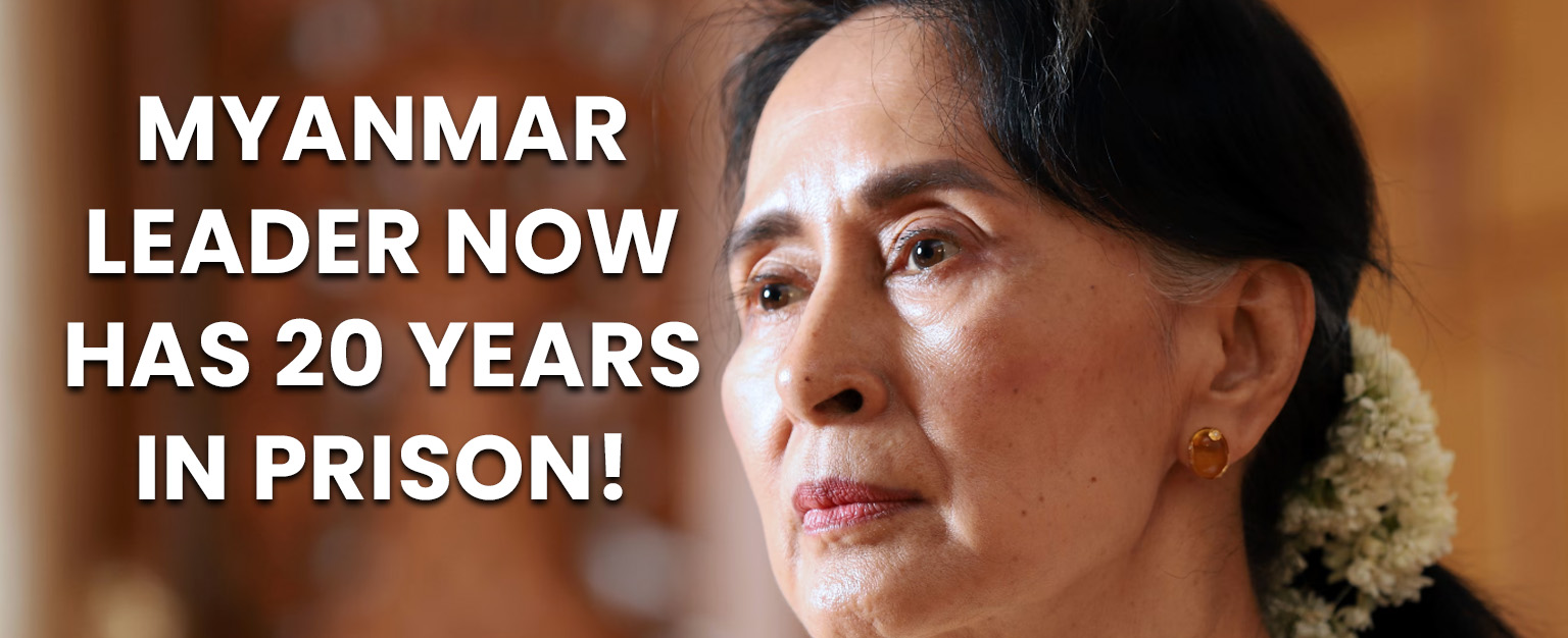 MyPatriotsNetwork-Myanmar’s Leader Aung San Suu Kyi Now Faces 20 Years In Prison For Multiple Offenses!