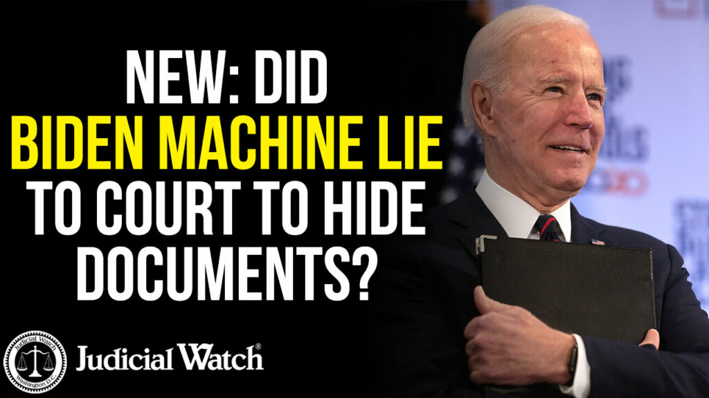 Judicial Watch talks about the biden machine