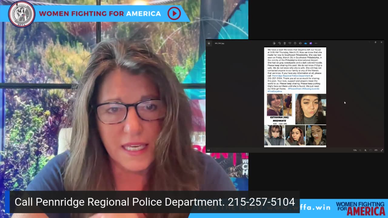 Women Fighting for America with Christie Hutcherson talks about a missing girl in philidelpia