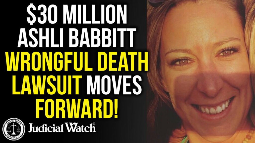 The Judicial Watch show talks about Ashly Babbitts wrongful death lawsuit