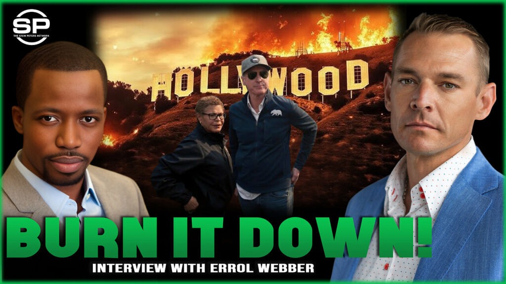 Stew Peters Network talks about how las mayor and gavin newscum smile as LA burns