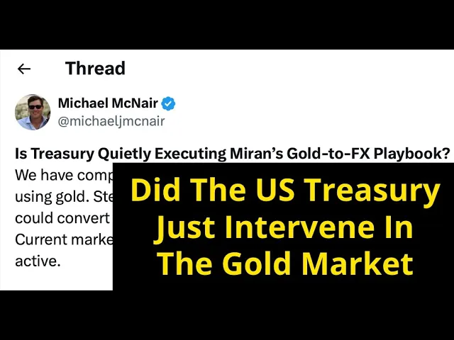 Arcadia Economics asks if the US treasury just intervened in the gold market?