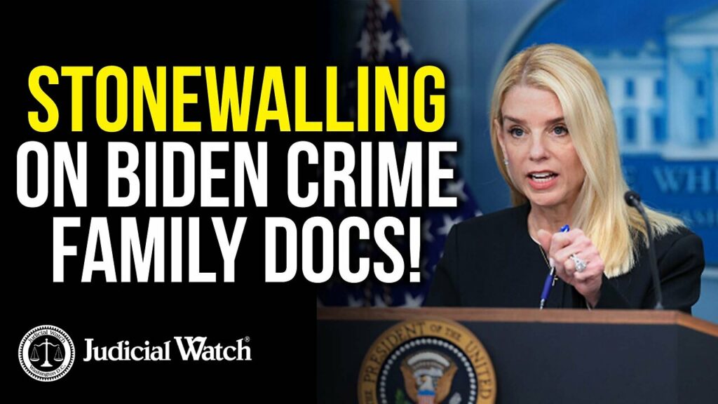 Judicial Watch talks about bondi DOJ defending biden crime family documents