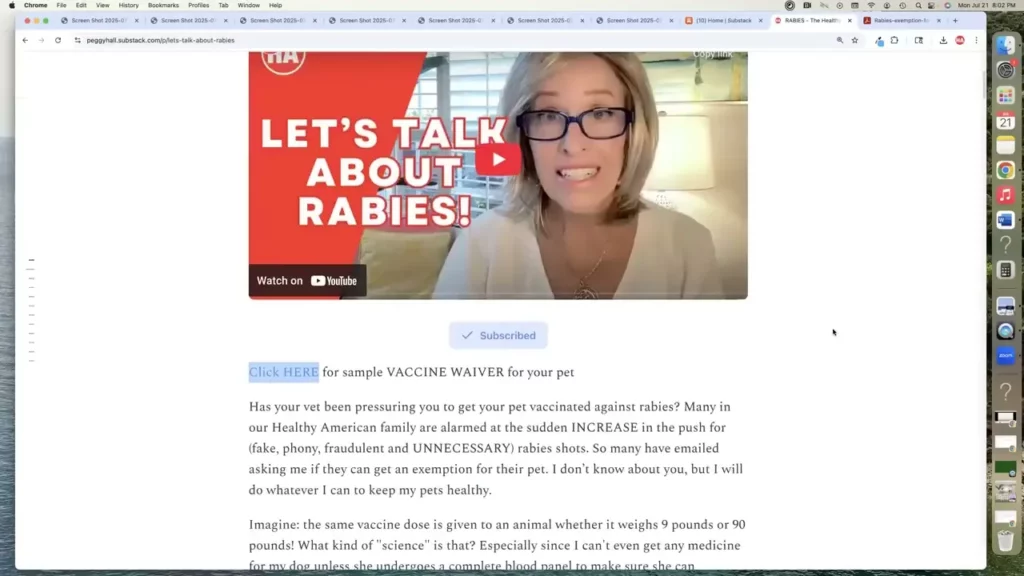 The Healthy American Peggy Hall talks about rabies exemptions for your precious pets