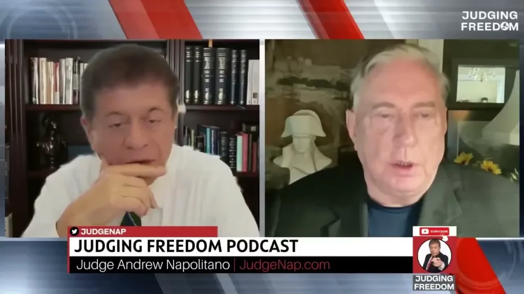 Judge Napolitano – Judging Freedom channel talks about how col douglas has a reaction to the no kings events